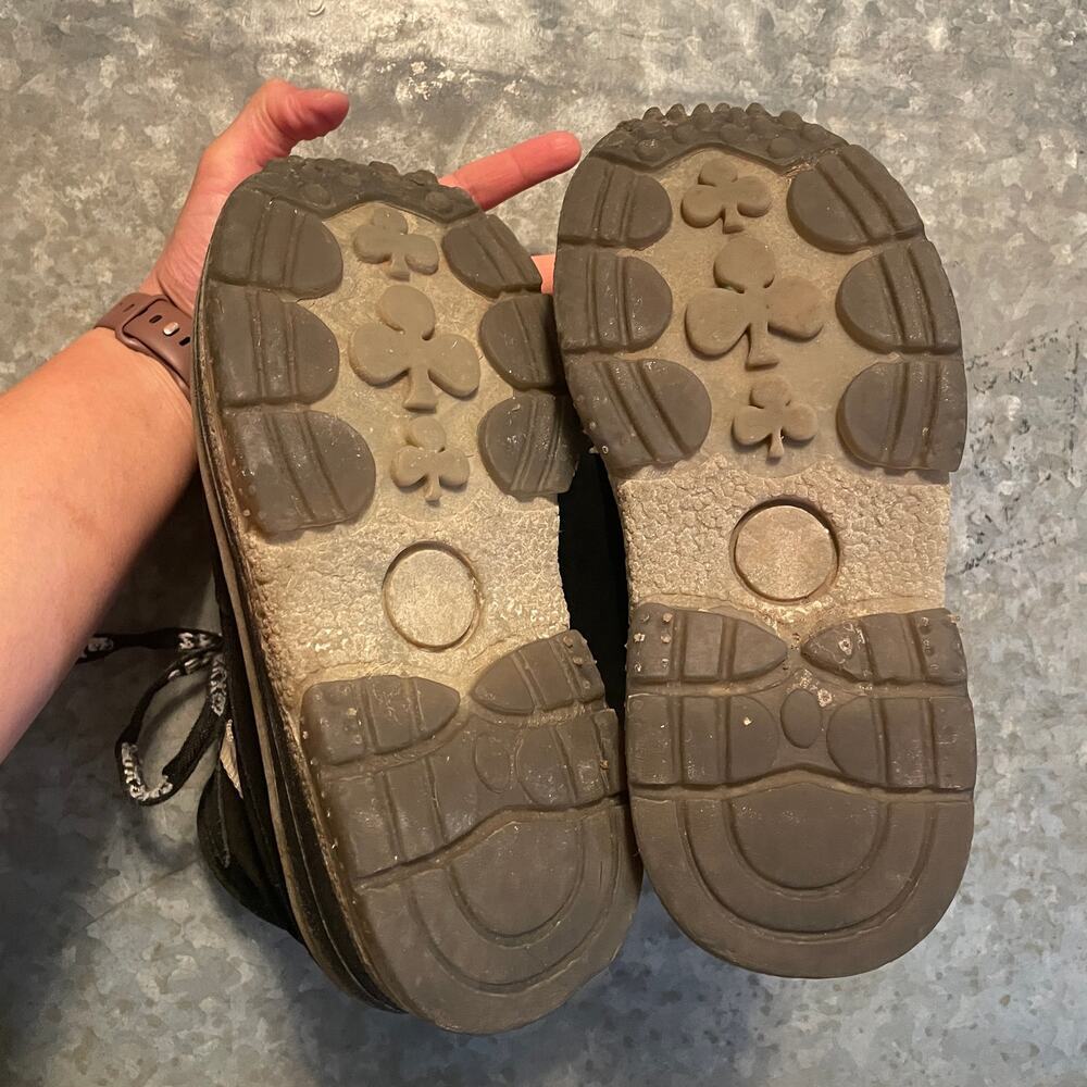 Vintage 90s SPARX Mega Platform Suede Sneakers Womens 8 Chunky Shoes Black Cyber - Picture 8 of 10
